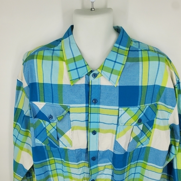 Ablanche New York Mens Shirt Size 3XL Button Front Blue Aqua - Picture 3 of 6